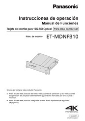 Panasonic ET-MDNFB10 Instrucciones De Operación