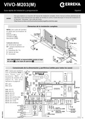 Erreka VIVO-M203 Guía Rápida De Instalación Y Programación