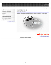 Sony Walkman NWZ-W262 Guia Del Usuario