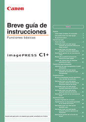 Canon imagePRESS C1+ Breve Guía De Instrucciones