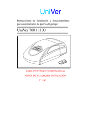 UniVer 700 Instrucciones De Instalación Y Funcionamiento