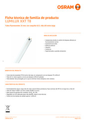 Osram LUMILUX XXT T8 Serie Ficha Técnica De Producto