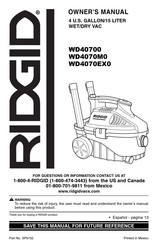 Emerson RIDGID WD40700 Manual Del Usuario