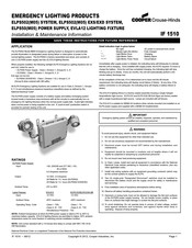 Cooper Crouse-Hinds ELPS502(M05) Manual De Instalación Y Mantenimiento