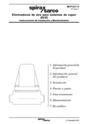 Spirax Sarco AV45 Instrucciones De Instalación Y Mantenimiento