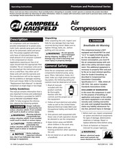 Campbell Hausfeld Professional Serie Instrucciones De Operación