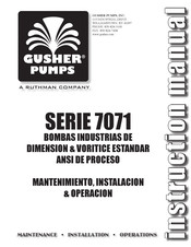 GUSHER PUMPS 7071L Mantenimiento, Instalación Y Funcionamiento