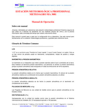 METEOAGRO MA 3081 Manual De Operación