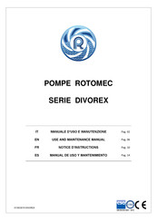 POMPE ROTOMEC DIVOREX Serie Manual De Uso Y Mantenimiento