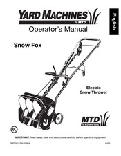 MTD Yard Machines Snow Fox Manual De Operación