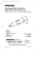 Dremel 800 Instrucciones De Funcionamiento/Seguridad