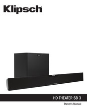 Klipsch HD THEATER SB 3 Manual Del Propietário