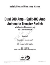 Briggs & Stratton Dual 200 Amp Manual De Instrucciones