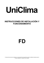 UniClima FD Instrucciones De Instalación Y Funcionamiento