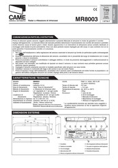 CAME MR8003 Manual De Instrucciones