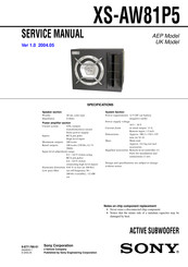 Sony XS-AW81P5 Manual De Servicio