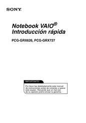 Sony VAIO PCG-GRX727 Introducción Rápida