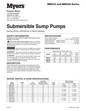 MYERS MDC50P1 Manual De Instalación, Operación Y Repuestos