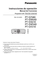 Panasonic PT-EW640 Instrucciones De Operación