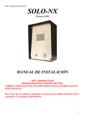 Solo NX Manual De Instalación