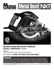 morse Metal Devil NXT Manual De Seguridad E Instrucciones