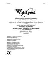 Whirlpool ADN 485 Instrucciones De Instalación Y De Manutención