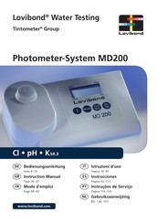 Tintometer Lovibond MD200 Instrucciones