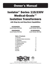 Tripp-Lite Isolator Medical-Grade IS1000HGDV Manual Del Propietário