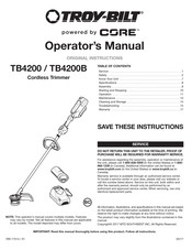 Troy-Bilt TB4200 Manual Del Operador