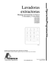 Alliance Laundry Systems UW35P3 Operación/Programación