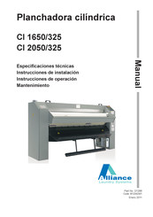 Alliance Laundry Systems CI 2050/325 Especificaciones Técnicas Instrucciones De Instalación Instrucciones De Operación Mantenimiento