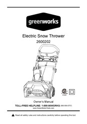 GreenWorks 2600202 El Manual Del Propietario