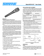 Shure BETA 87C Guia Del Usuario