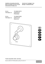 Franke PR3O0020 Instrucciones De Montaje Y Uso