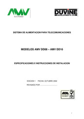 AMV ELECTRONICA DD Serie Especificaciones E Instrucciones De Instalación