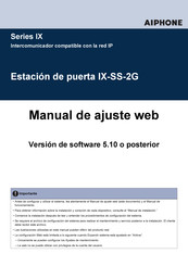 Aiphone IX-SS-2G Manual De Ajuste Web