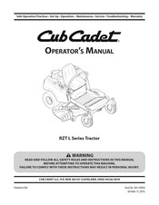Cub Cadet RZT L Serie Manual Del Operador