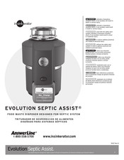 In Sink Erator EVOLUTION SEPTIC ASSIST Manual De Instrucciones