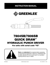 Textron Greenlee QUICK DRAW 7806SB Manual De Instrucciones