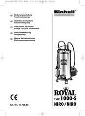 EINHELL Royal TMP 1000-S NIRO/NIRO Manual De Instrucciones