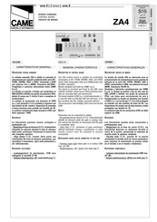 CAME Z Serie Manual De Instrucciones