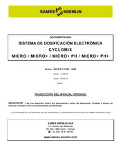 SAMES KREMLIN CYCLOMIX MICRO+ PH Libro De Instrucciones