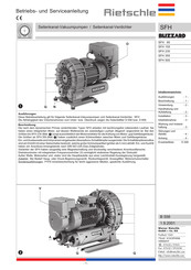 Rietschle BLIZZARD SFH 355 Instrucciones De Funcionamiento Y Servicio