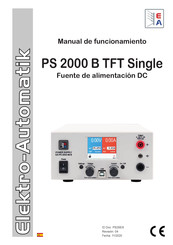 Elektro-Automatik PS 2000 B TFT Single Manual De Funcionamiento