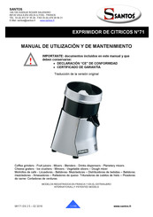 Santos 71C Manual De Utilización Y De Mantenimiento