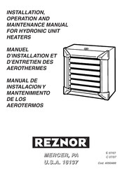 Reznor WS23/33 Manual De Instalación Y Mantenimiento De Los Aerotermos