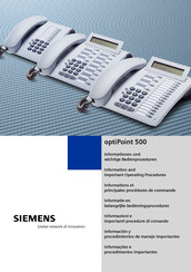 Siemens optiPoint 500 economy Información Y Procedimientos De Manejo Importantes