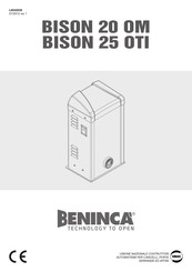 Beninca BISON 25 OTI Manual De Instrucciones Para El Usuario