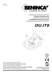 Beninca DU.IT9 Libro De Instrucciones Y Catálogo De Recambios Para El Instalador