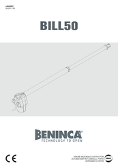 Beninca BILL 50 M Libro De Instrucciones Para El Usuario